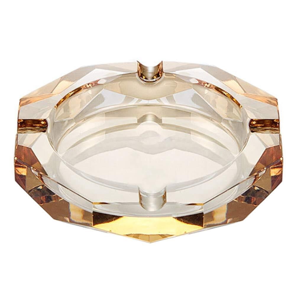 Crystal Glass Ashtray, Octagon Ash tray Cigar Cigarettes Ashtray Holder ...