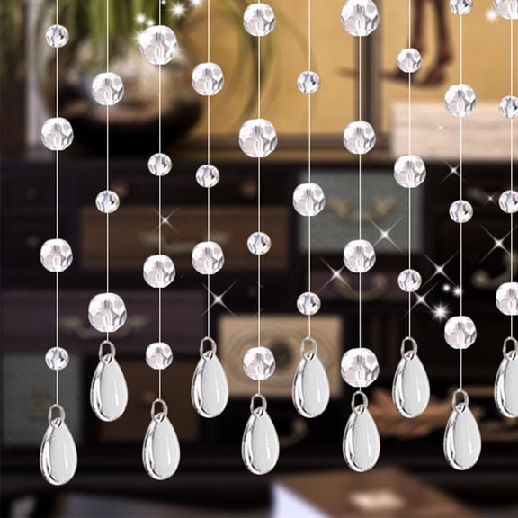 Crystal Glass Bead Curtain, Luxury Living Room Bedroom Window Door Wedding Decor, Beaded Doorway Panel