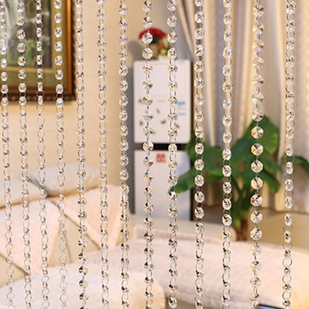 Crystal Glass Beaded Curtain for Doorway Hanging Door Beads Curtain Beaded Valance Crystal Hippie Decor for Door Entrance Window Closet