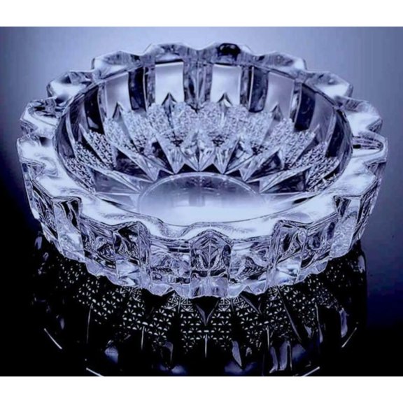 Crystal Glass Bowl Plate For Vastu & Feng Shui, Decorative Good Luck Gift Item - Transparent | For Home & Office | Elegant Transparent Crystal Tray For Positive Energy & Prosperity - Pack Of 1