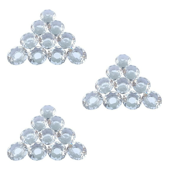 Crystal Glass Cabinet Knob Pulls Diamondd Dresser Drawers Knobs w/Chrome Base 1" H x 1" W Decorative Kitchen Cabinet Handles w/Screws Renovators Supply Pack of 30 Knobs