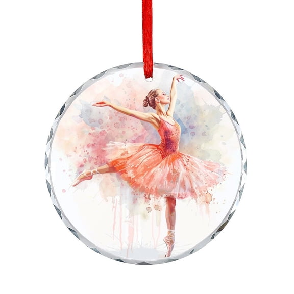 Crystal Glass Christmas Ornament Ink Painting Classical Ballet Christmas Ornaments 2025 Beautiful Ballerina Posing And Dancing Gifts for Women