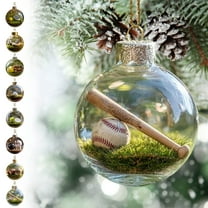 Crystal Glass Christmas Ornament Set - Clear Glass Balls for Xmas Trees & Room Decor, Sparkling Ornaments Ideal as Memorial Gifts & Holiday Accents, 3.1x3.1in, G