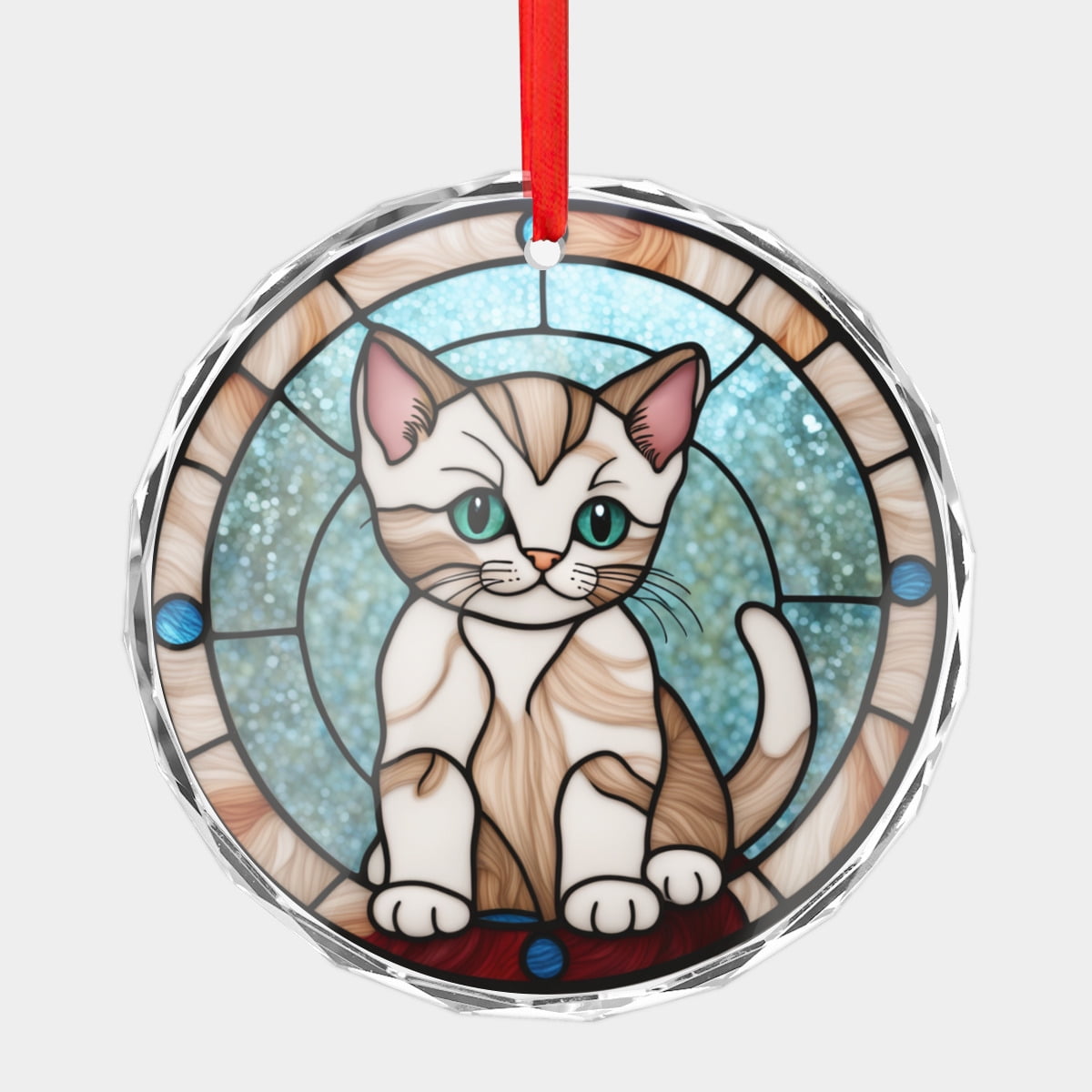 Crystal Glass Christmas Ornament Shorthair Kitten Kitty Cat Unique