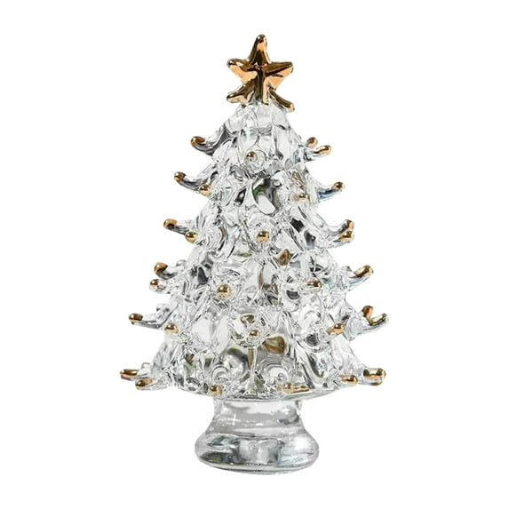 Crystal Glass Christmas Tree Festival Home Party Ornaments Xmas Decoration Clear 6.6X4.2cm