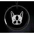 thumbnail image 1 of Crystal Glass Circle Ornament Keepsake Gift Boston Terrier Puppy, 1 of 1