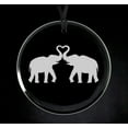 thumbnail image 1 of Crystal Glass Circle Ornament Keepsake Gift Elephants Making Heart, 1 of 1