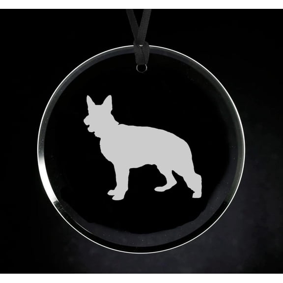 Crystal Glass Circle Ornament Keepsake Gift German Shepherd