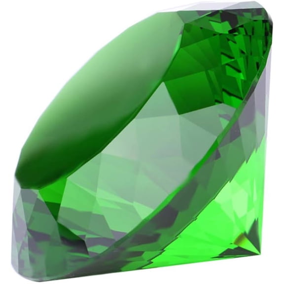 Crystal Glass Diamond Shaped Decoration, Green 60mm Jewel Paperweight,Gift Decoration Idea For Christmas, Thanksgiving (Please identify our brand Yarr Store)