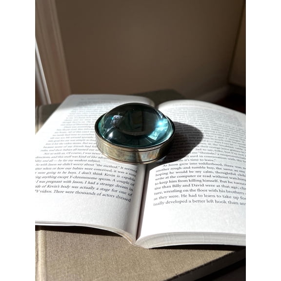 Crystal Glass Dome Magnifier - 3 Inch Desktop Reading Aid and Paperweight