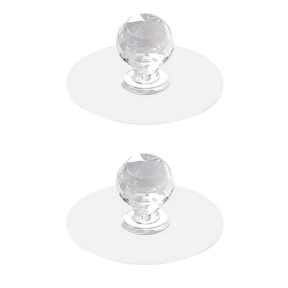 Crystal Glass Door Knobs Set of 2, Decorative Round Handles for Cabinets, Drawers, Closets, Durable & Elegant Design