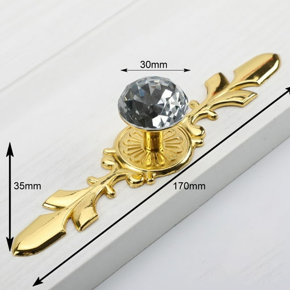 Crystal Glass Drawer Handles, Diamond-Like Cabinet Knobs, Sparkling Door Pulls for Dresser Wardrobe Cupboard Furniture, Easy Installation, Durable Zinc Alloy Base, Multiple Colors Available