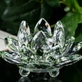 thumbnail image 1 of Crystal Glass Figure Paperweight Ornament Feng Shui Decor Collection, Exquisite Flower Design Symbolizing Enlightenment, Excellent Energy Conductor For Positive Ambiance, 1 of 6