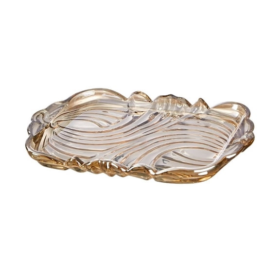 Crystal Glass Fruit Serving Tray Rectangular, European Style Dessert Snack Display Plate, Modern Creative Stylish Candy Dish, Table Centerpieces