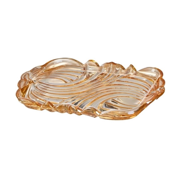 Crystal Glass Fruit Serving Tray Rectangular, European Style Dessert Snack Display Plate, Modern Creative Stylish Candy Dish, Table Centerpieces
