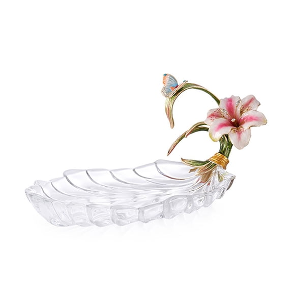 Crystal Glass Fruit Tray, Decorative Fruit Tray,Dried Fruit Tray, Multipurpose Tray, Snack Dessert Plate, Leaf Shaped Dinner Plate