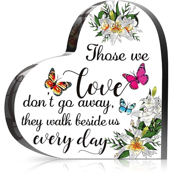 Crystal Glass Heart Memorial Gift Memorial Bereavement Gift Sympathy Condolence Decorations Sympathy Table Decorations for Loss of Loved One Table Centerpieces Remembrance(4 x 4 Inches,Romantic)