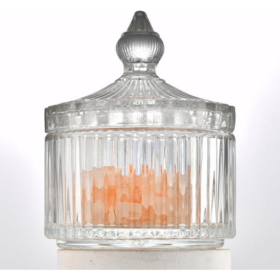 Crystal Glass with Lid 7oz Clear Salt Box and Pepper bowls, Container Holder for Kitchen, glass Storage jars Candies, Sugar, Decorative Kitchen & Dining Table Essential