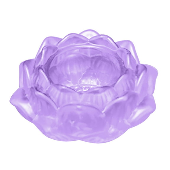 Crystal Glass Lotus Flower Candle Holder, Buddhist Tealight Candlestick, Sun Catcher for Window Sill Decor, Yoga Meditation Altar, Home Table Centerpiece