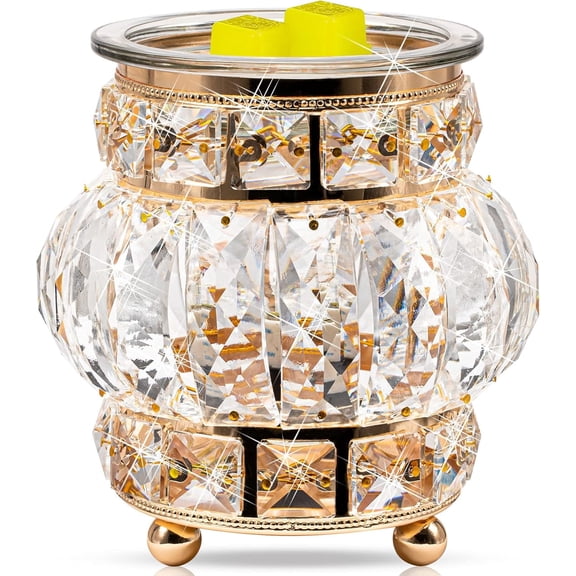 Crystal Glass Melted Wax Candle Warmer Lamp – Flameless Candle & Aromatherapy Diffuser for Living Room, Bedroom, Office Decor