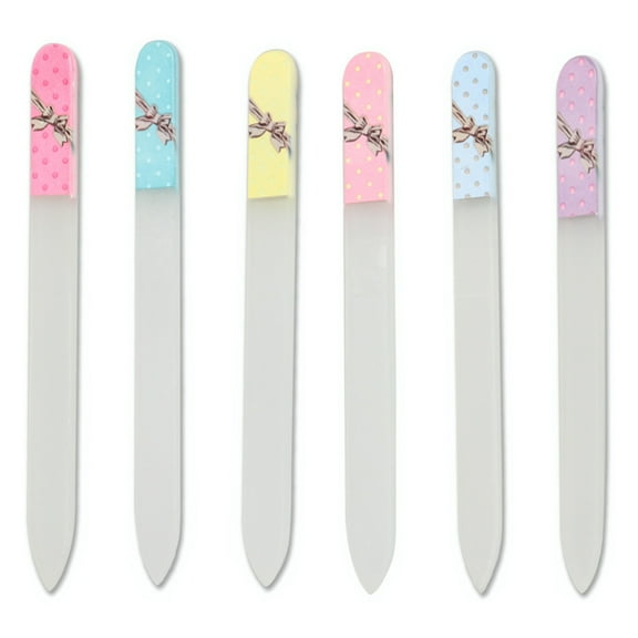 Crystal Glass Nail File 6 Pieces Manicure & Pedicure Tools for Smooth Easy Shaping of Natural Nails