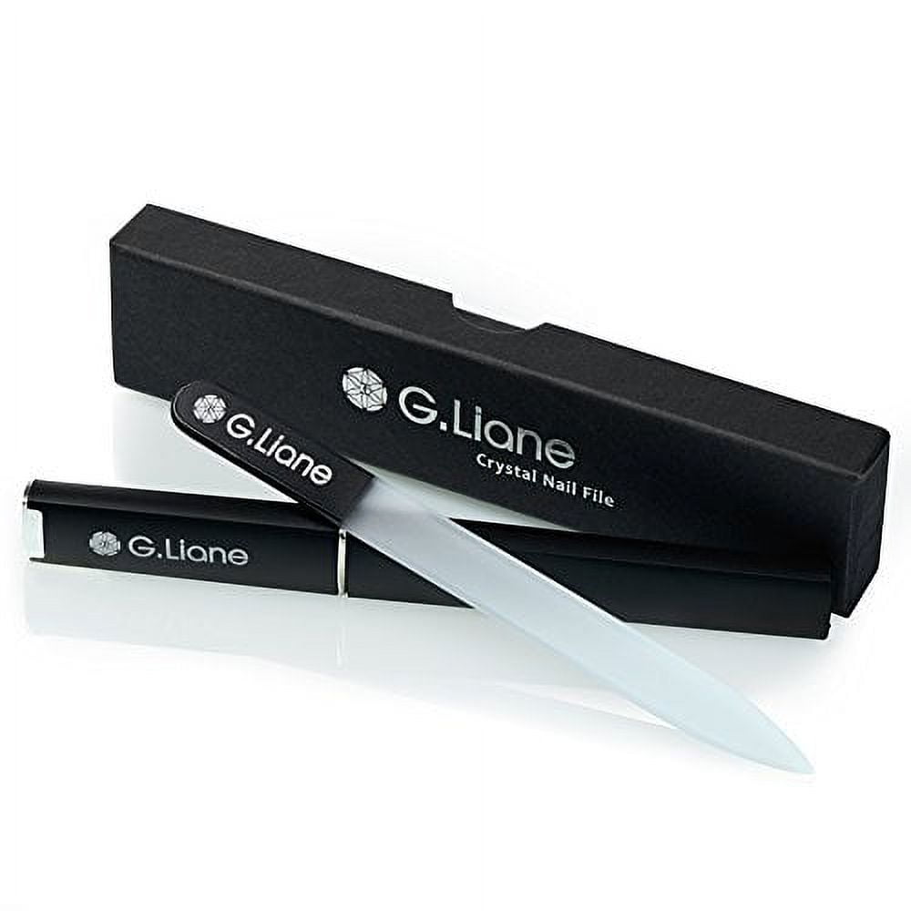 Crystal Glass Nail File G.Liane Professional Double Sided Etched