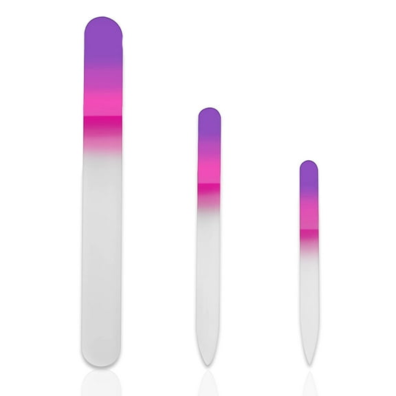 Crystal Glass Nail Files Set, 3PCS Nail File Manicure Tools Toenail File, for Natural Nail File