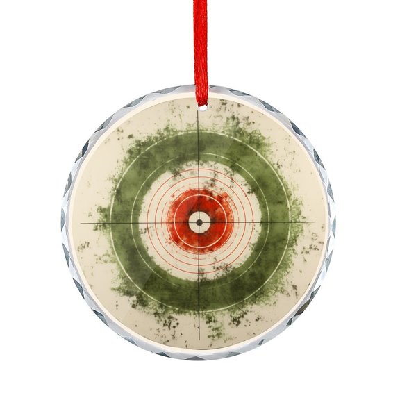Crystal Glass Ornament Red Green Target Christmas Ornaments Crystal Hanging Sports Gifts Hanging Ornaments Xmas Tree Decor for Family Friends Lovers
