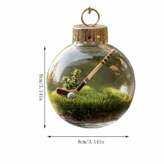 Crystal Glass Ornament Set - Stunning Sports-Themed Christmas Tree Decorations - Elegant Memorial Gifts for Home and Office Decor