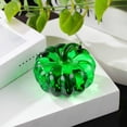 thumbnail image 1 of Crystal Glass Pumpkin Decoration, 4x3cm Artificial Fruit Display ornament, for Home Office Holiday Gift, Multicolor Reflective Centerpiece, Green, 1 of 6