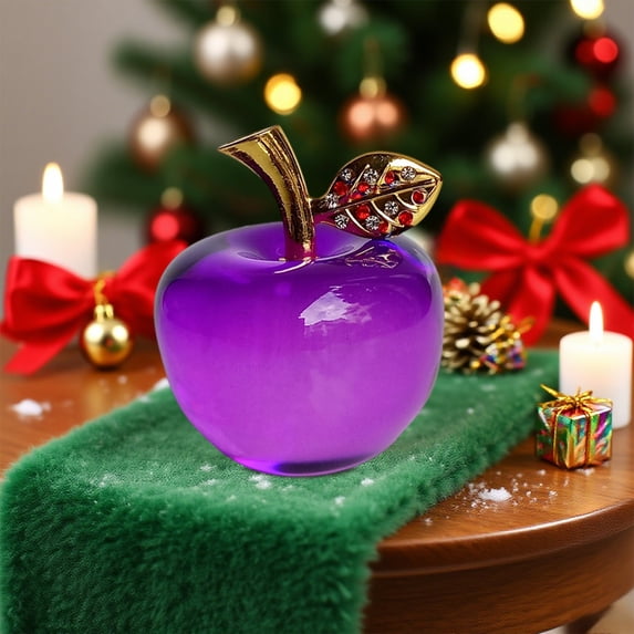Crystal Glass Red Fruits Ornament Fruit Glass Figurine Christmas Birthday Wedding Gift Dining Table Home Decor