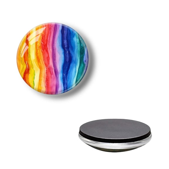 Crystal Glass Refrigerator Magnets for Fridge, Gorgeous Rainbow Round Strong Decorative Fridge Magnets for Kitchen Home Decor, Office Whiteboard and Lockers (1.18*1.18 Inch)