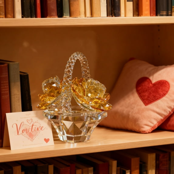 Crystal Glass Rose Flowers for Valentine's Day, Mother's Day, Christmas, Anniversary & Birthday, Rose Gifts for Mom