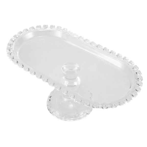 Crystal Glass Cake Stand Tray for Desserts - Elegant Display Plate for Parties and Events