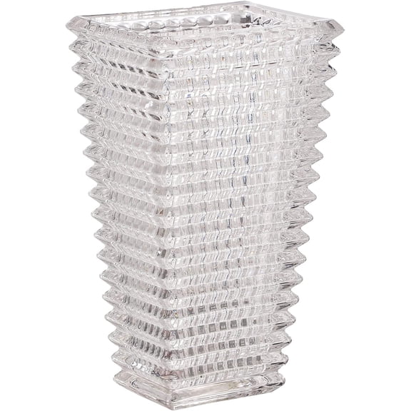 Crystal Glass Vase, Large Crystal Vases for Flowers, Large Flower Vase, Clear Modern Vases for Living Room, Bedroom, Kitchen, Dining Table, Mantle, Wedding, 11 Inches