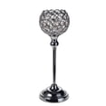 thumbnail image 1 of Crystal Globe Candle Holder Metal Centerpiece, Silver, 12-1/2-Inch, 1 of 1