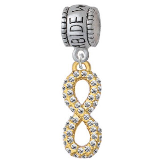 Crystal Gold Tone Infinity Sign - Abide With Me Charm Bead