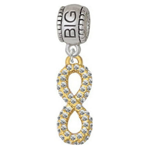 Crystal Gold Tone Infinity Sign - Big Sister Charm Bead