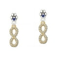 thumbnail image 1 of Crystal Gold Tone Infinity Sign - Blue Crystal Paw Earrings, 1 of 1