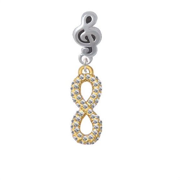 Crystal Gold Tone Infinity Sign - Clef Note Charm Bead