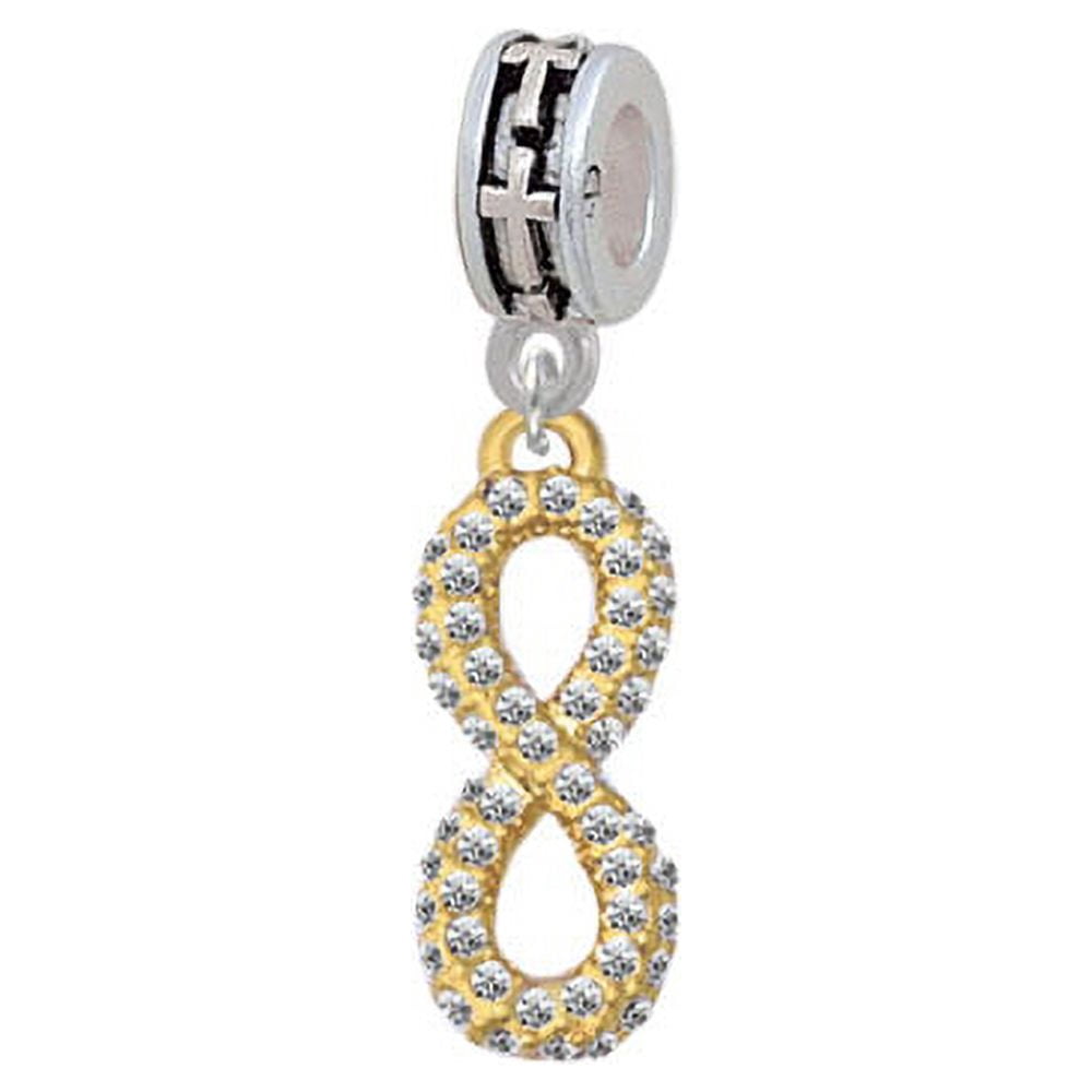 Crystal Gold Tone Infinity Sign - Cross Charm Bead - Walmart.com