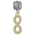 thumbnail image 1 of Crystal Gold Tone Infinity Sign - Happy Birthday Charm Bead, 1 of 1