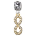 thumbnail image 1 of Crystal Gold Tone Infinity Sign - Walk With Jesus Charm Bead, 1 of 1
