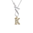 thumbnail image 1 of Crystal Gold Tone Initial - K - Beaded Border - To Infinity Today Tomorrow Forever Toggle Necklace, 1 of 2