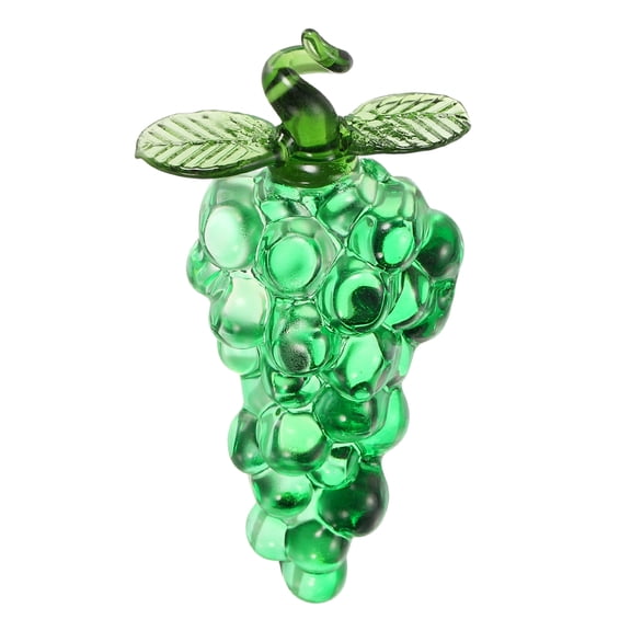 Crystal Grape Ornaments, 3.7" Artificial Crystal Fruit Figurine, Green