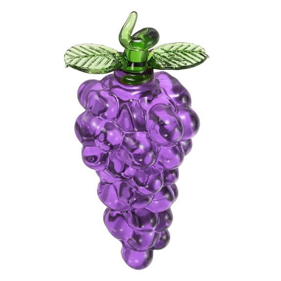 Crystal Grape Ornaments, 3.7" Artificial Crystal Fruit Figurine, Purple