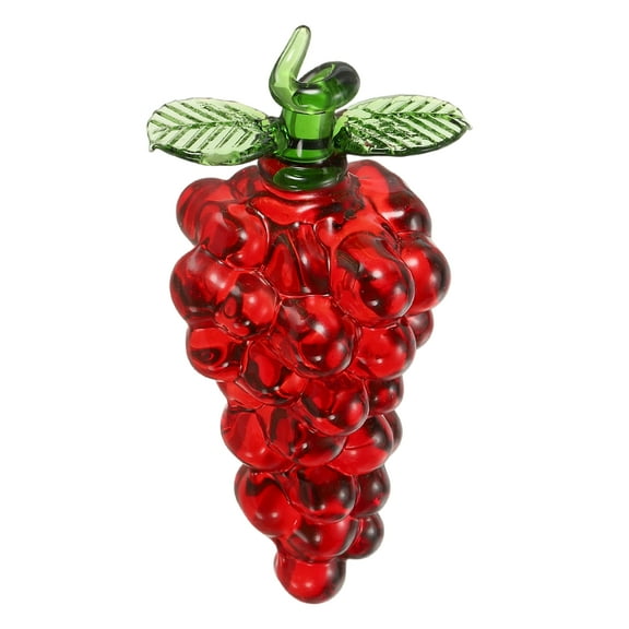 Crystal Grape Ornaments, 3.7" Artificial Crystal Fruit Figurine, Red