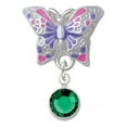 thumbnail image 1 of Crystal Green Channel Drop - Butterfly Charm Bead, 1 of 1