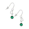 thumbnail image 1 of Crystal Green Channel Drop Heart French Earrings, 1 of 1