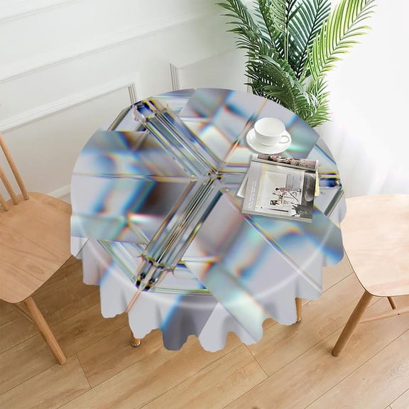 Crystal Grid, Prismatic Light, Fluorescent Shine, Machine Washable, 60x60 inches